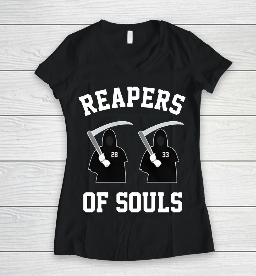 The Spurs Up Show Store Reaper Of Souls Women V-Neck T-Shirt