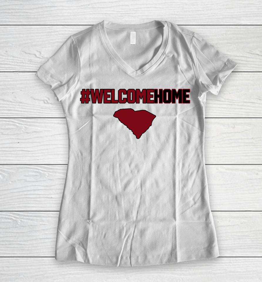 The Spurs Up Show Store Welcome Home Women V-Neck T-Shirt
