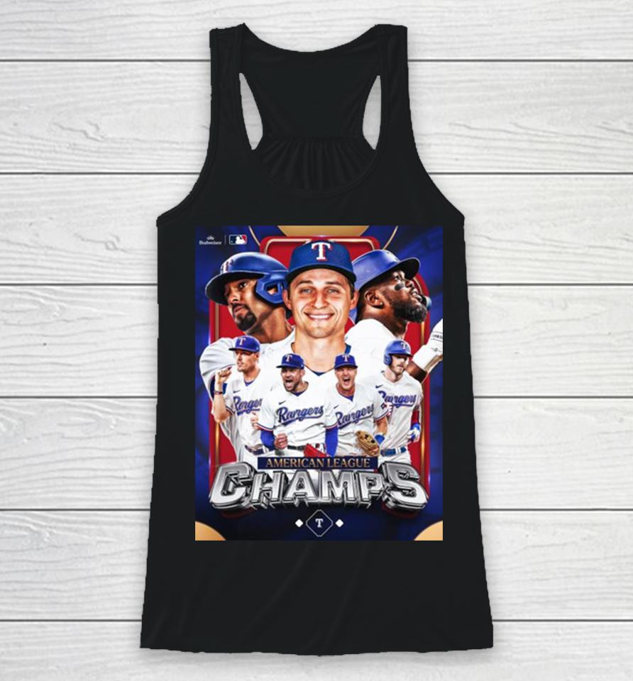 The Texas Rangers Are Going To The Mlb 2023 World Series Clinched American League Champions Racerback Tank