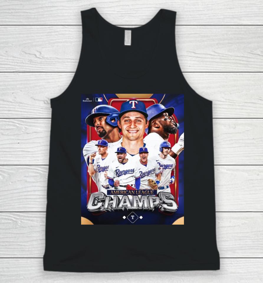 The Texas Rangers Are Going To The Mlb 2023 World Series Clinched American League Champions Unisex Tank Top