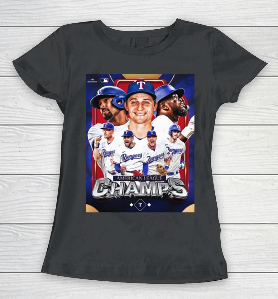 The Texas Rangers Are Going To The Mlb 2023 World Series Clinched American League Champions Women T-Shirt