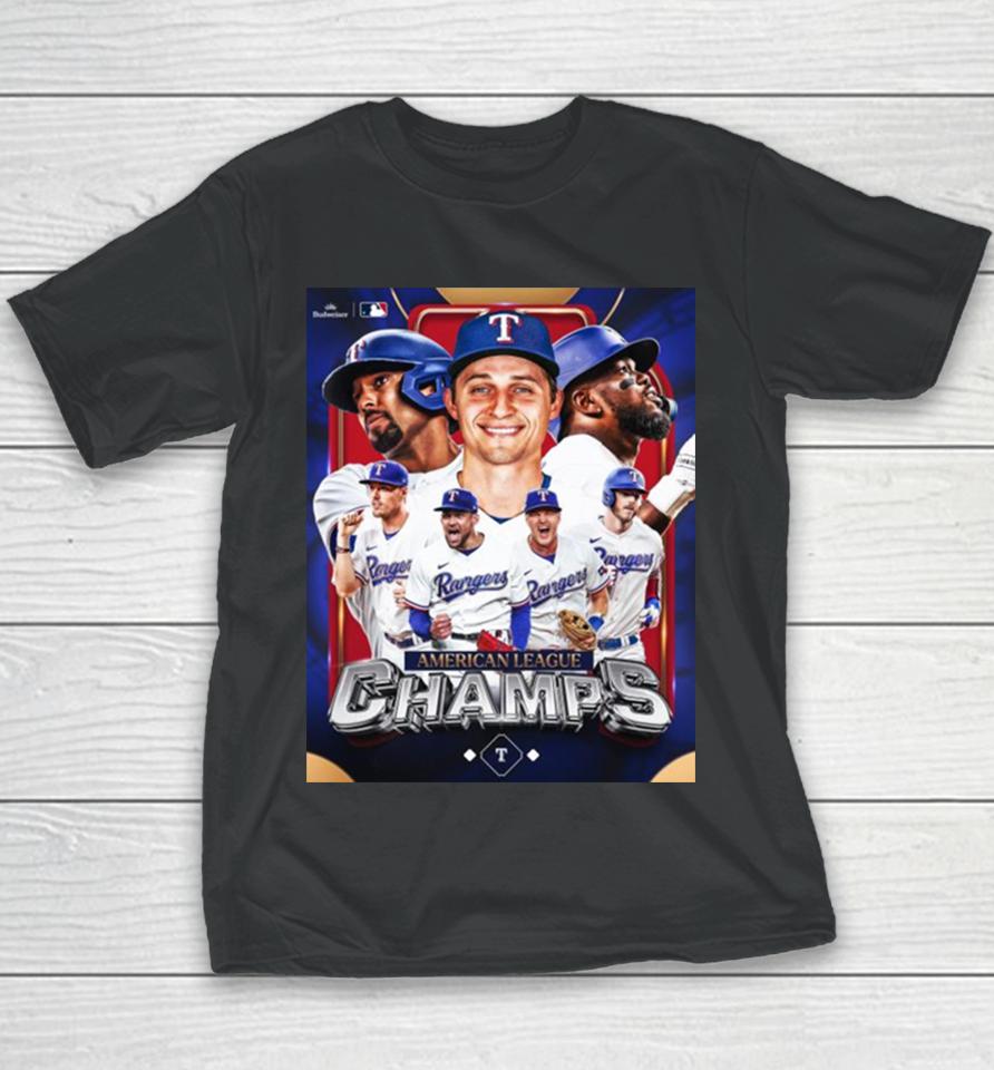 The Texas Rangers Are Going To The Mlb 2023 World Series Clinched American League Champions Youth T-Shirt