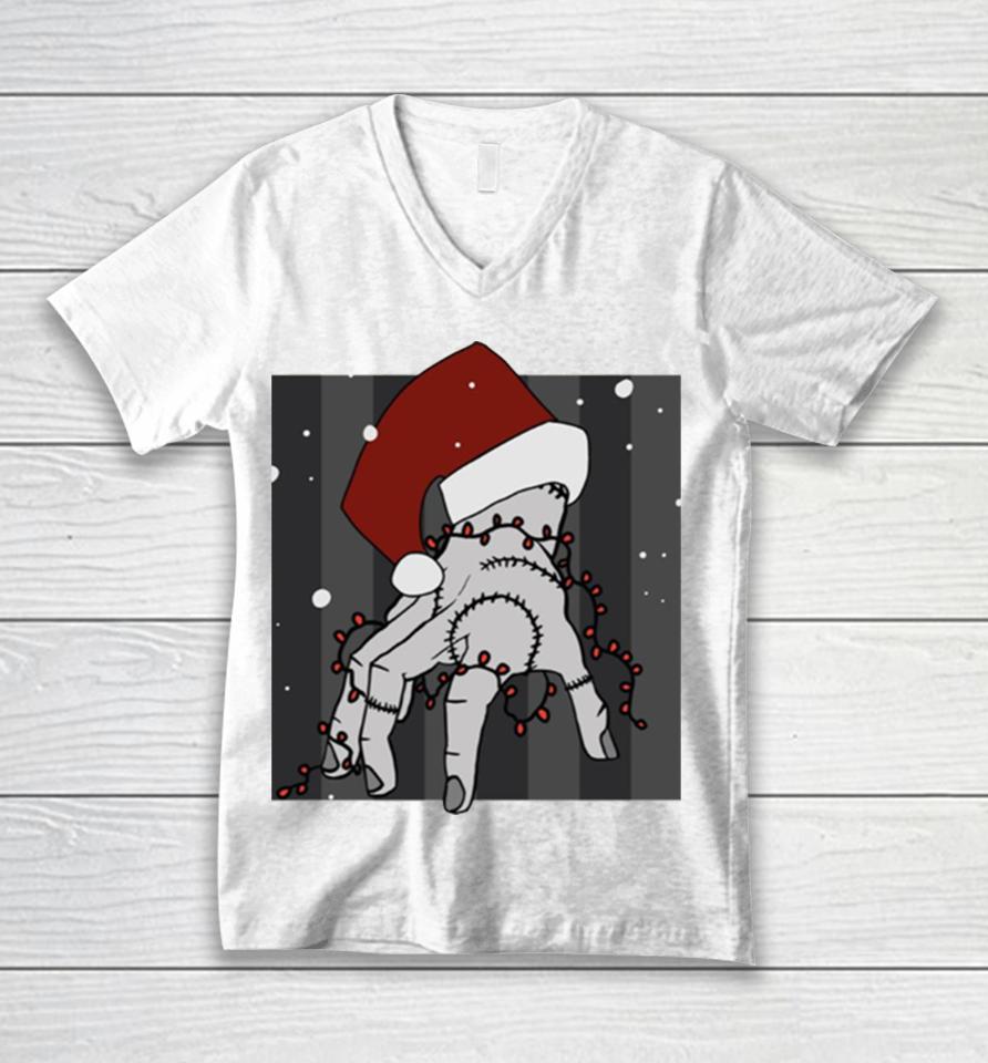 The Thing Christmas From Wednesday Unisex V-Neck T-Shirt