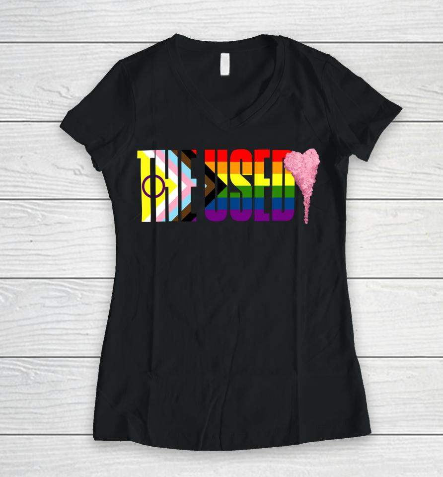 The Used Merch Pinky Swear Pride Women V-Neck T-Shirt