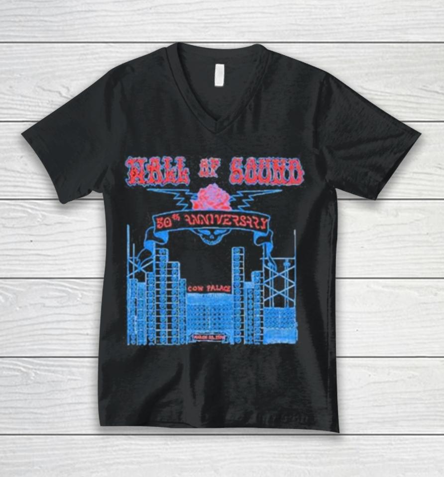 The Wall Of Sound 50Th Anniversary Cow Palace March 23 1974 Unisex V-Neck T-Shirt