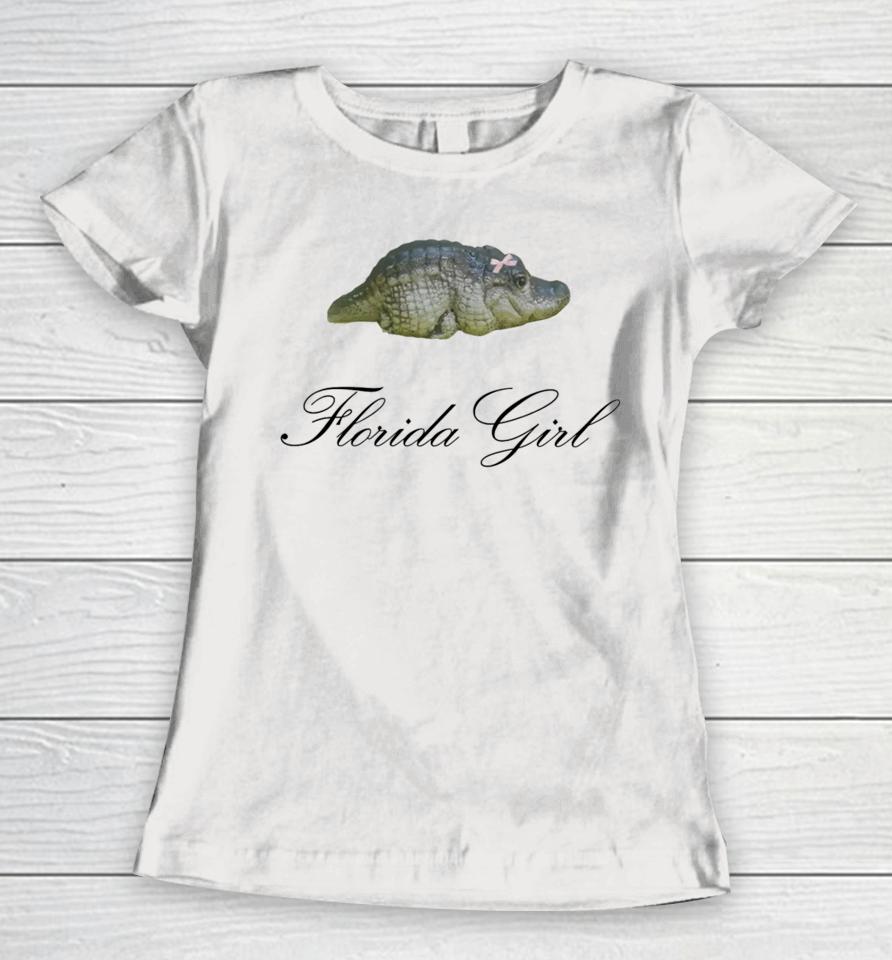 Thedigitalangel Florida Girl Baby Gator Coquette Women T-Shirt