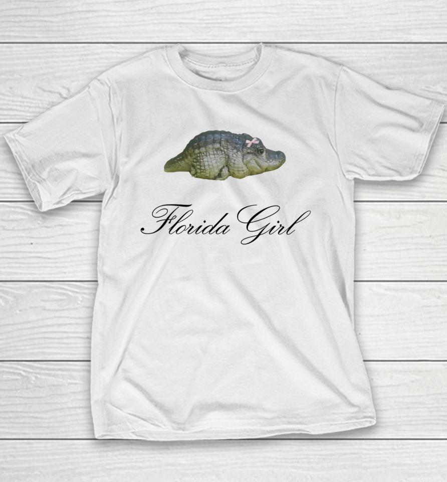 Thedigitalangel Florida Girl Baby Gator Coquette Youth T-Shirt