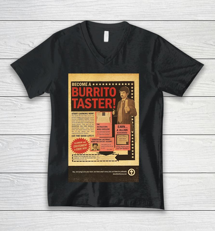 Thegoodshirts Become A Burrito Taster Unisex V-Neck T-Shirt