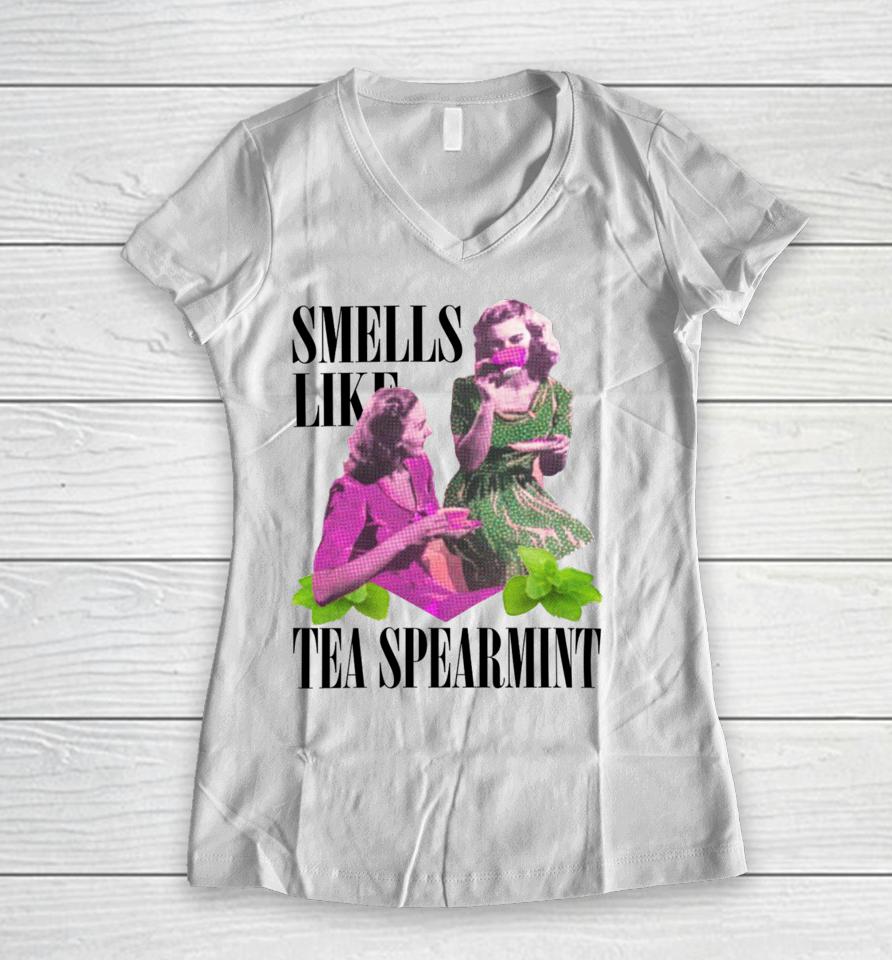 Thegoodshirts Smells Like Tea Spearmint Women V-Neck T-Shirt