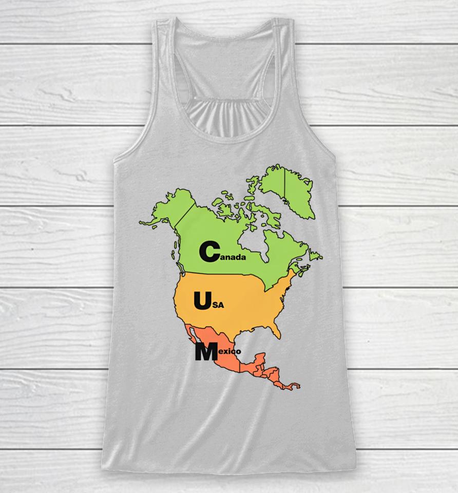 Thegoodshirts Store Cum Map (Canada, Usa And Mexico) Racerback Tank