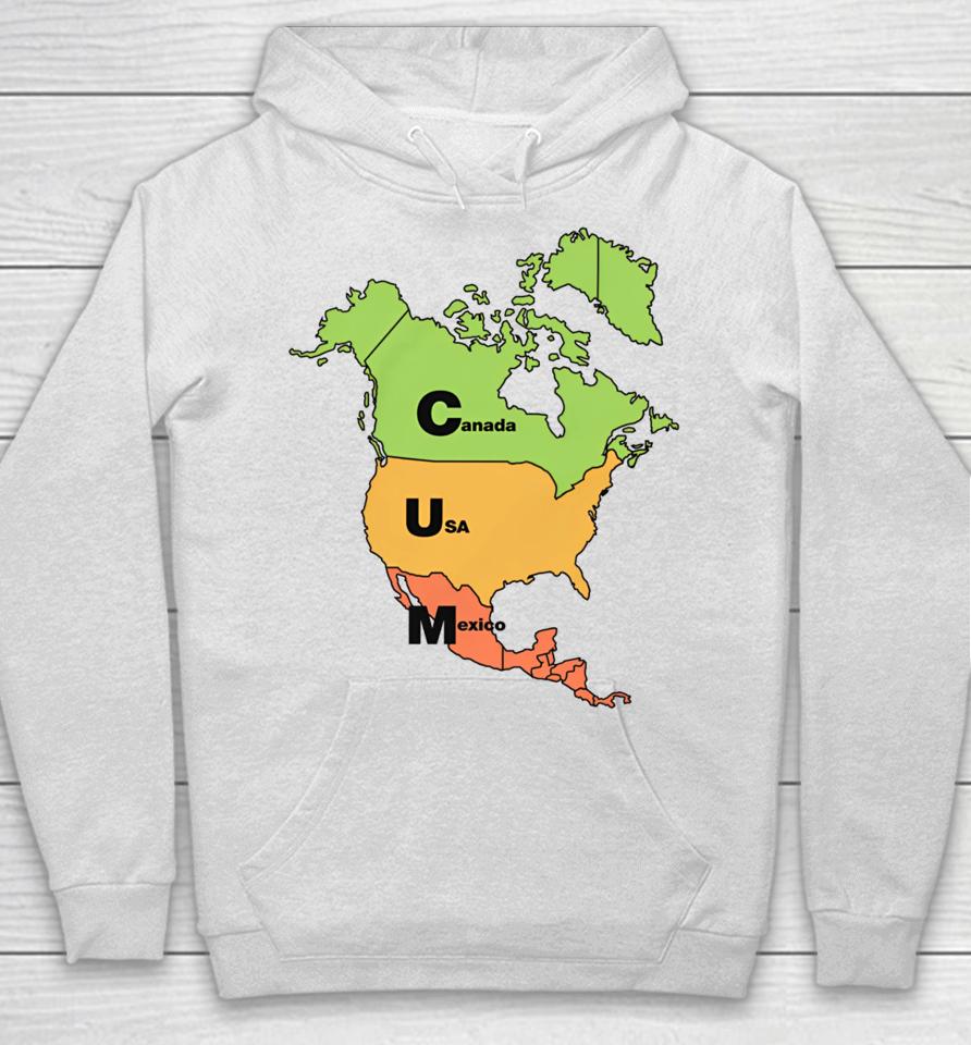 Thegoodshirts Store Cum Map (Canada, Usa And Mexico) Hoodie
