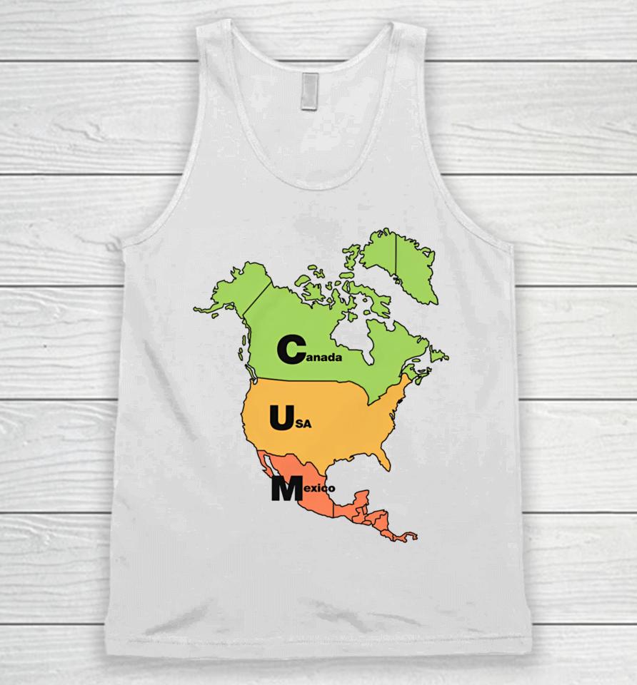 Thegoodshirts Store Cum Map (Canada, Usa And Mexico) Unisex Tank Top