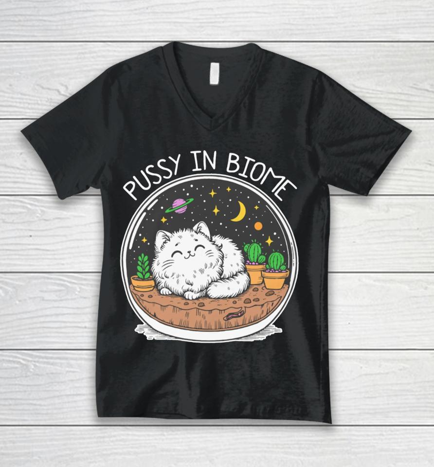 Thegoodshirts Store Pussy In Biome Unisex V-Neck T-Shirt