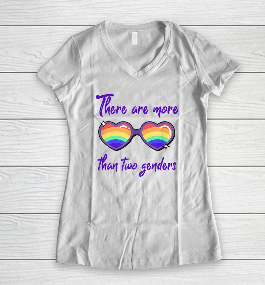 There Are More Than 2 Genders Women V-Neck T-Shirt