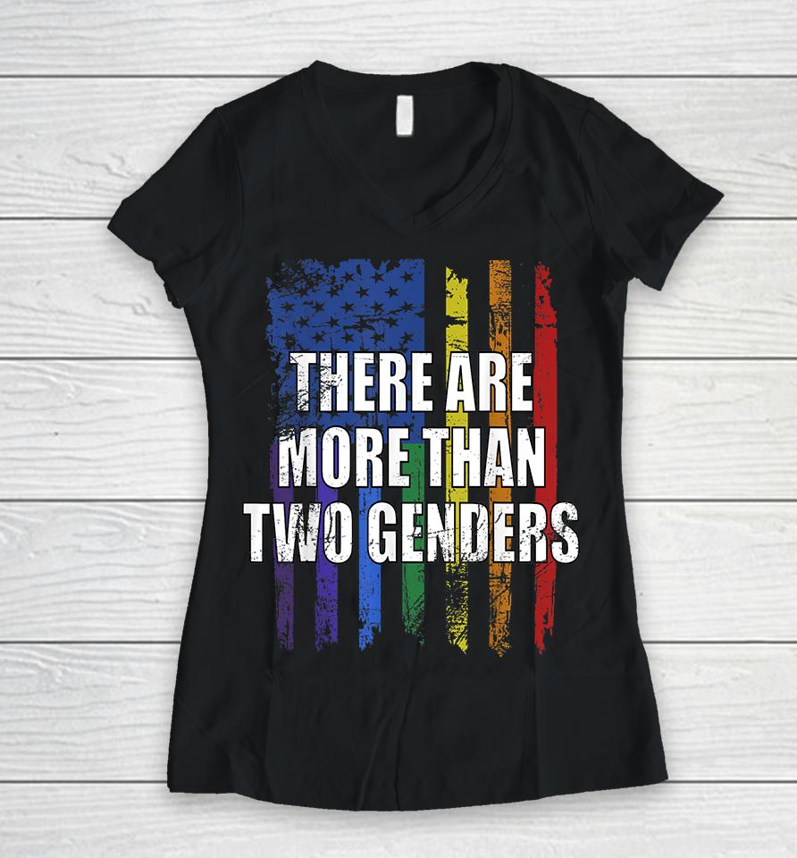 There Are More Than 2 Genders Women V-Neck T-Shirt