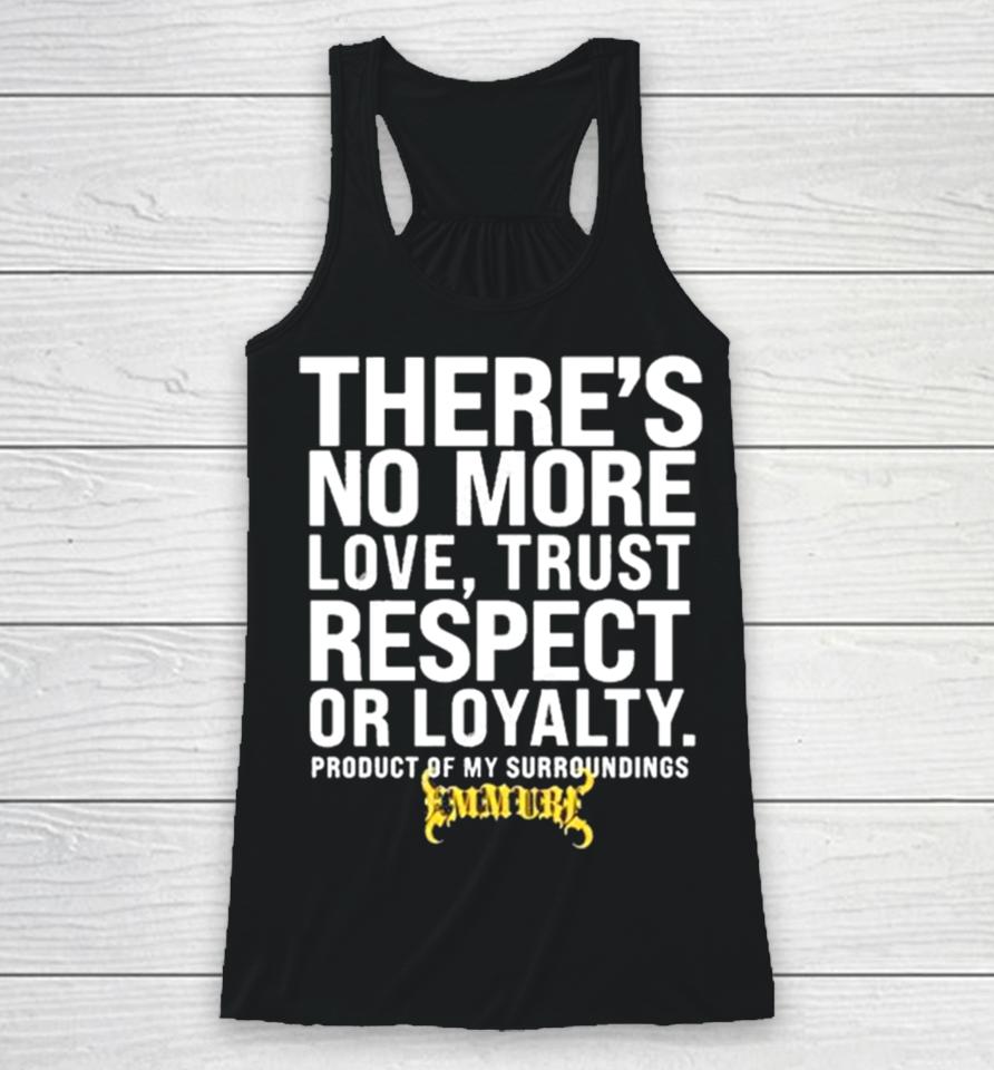 There’s No More Love Trust Respect Or Loyalty Product Of My Surroundings Racerback Tank