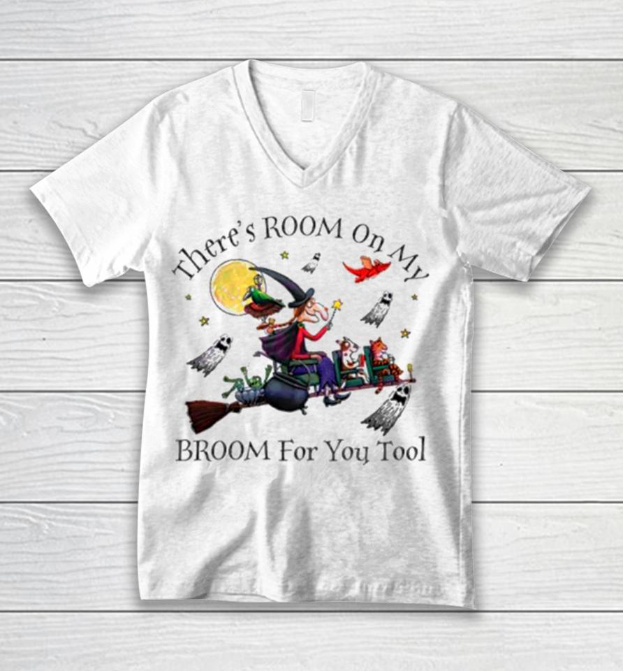 Theres Room On My Broom For You Too Teacher Witch Unisex V-Neck T-Shirt