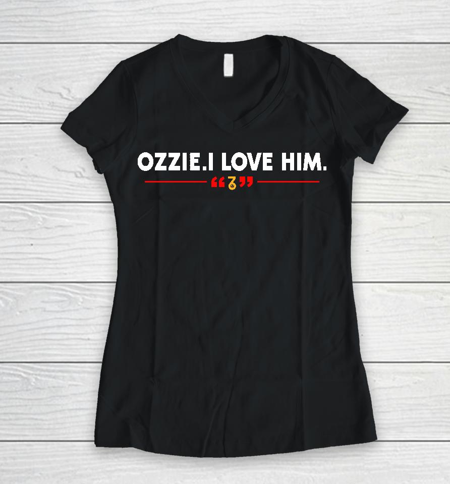 Thesevensix Ozzie I Love Him Women V-Neck T-Shirt