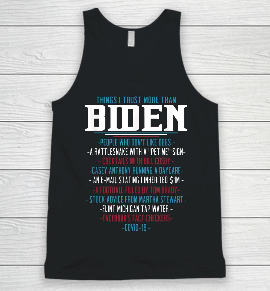 Things I Trust More Than Biden Funny Unisex Tank Top