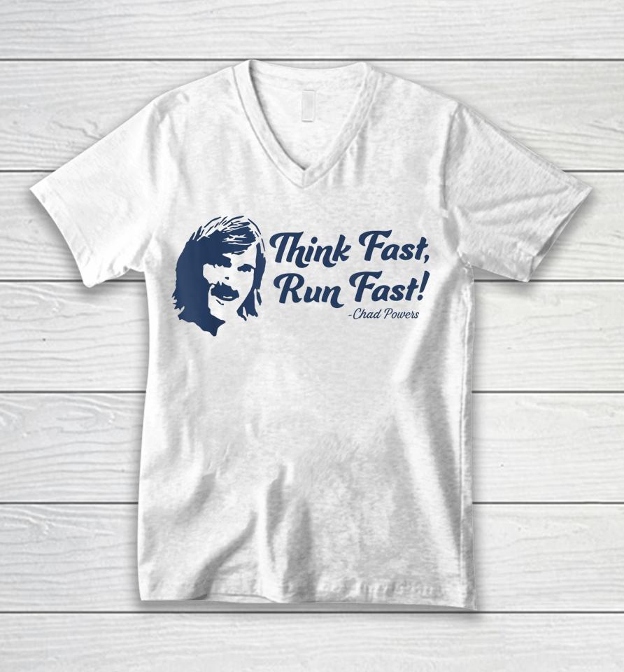 Think Fast Run Fast Chad Powers Unisex V-Neck T-Shirt