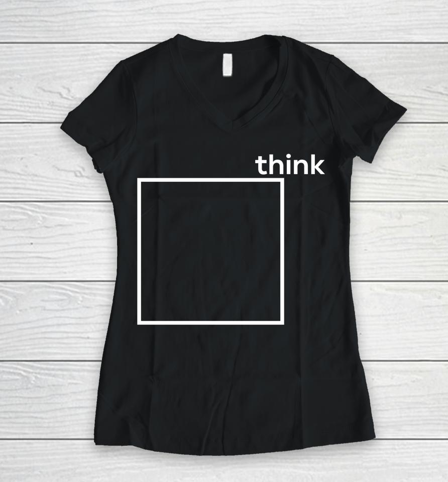 Think Outside The Box Women V-Neck T-Shirt