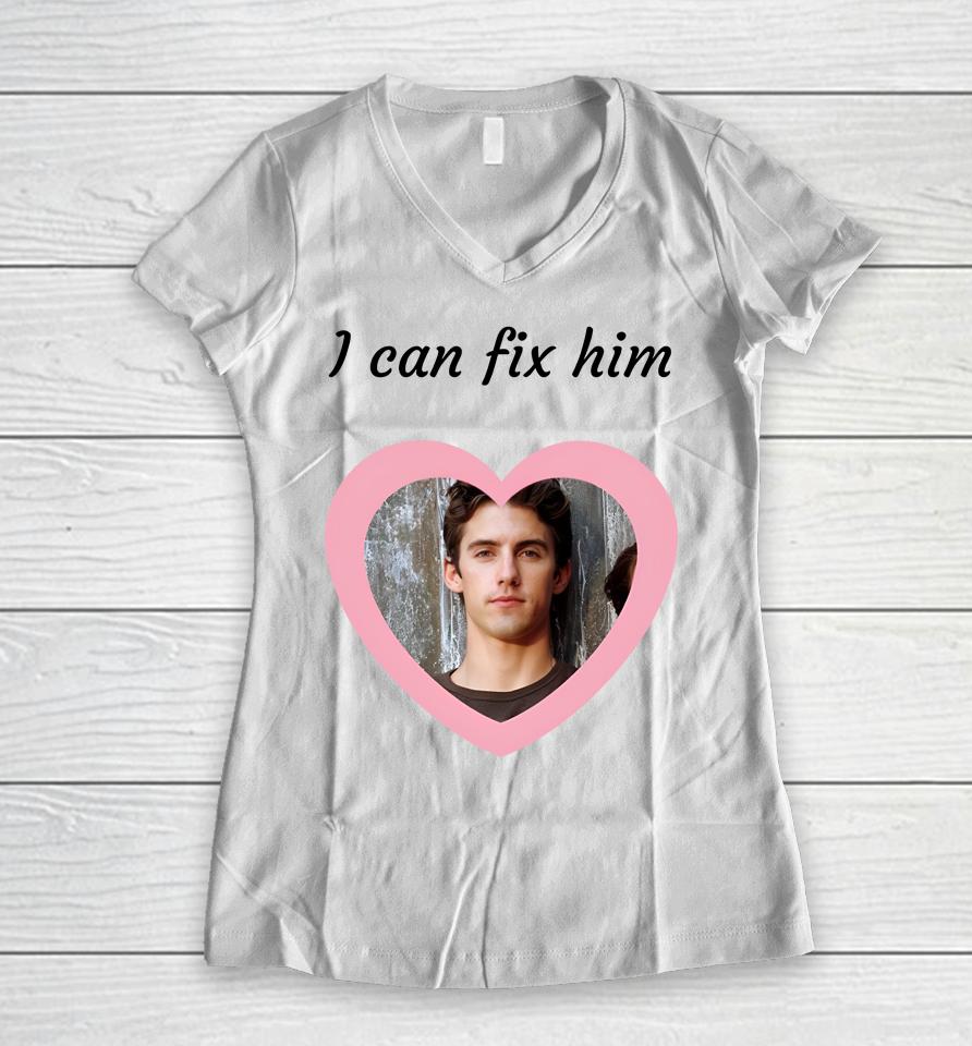 Thinkergilmore I Can Fix Him Jess Mariano Women V-Neck T-Shirt