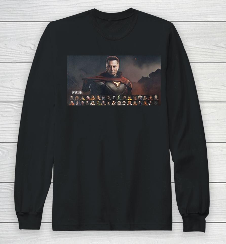 This Celebrity Mortal Kombat 1 Concept With Elon Musk Long Sleeve T-Shirt