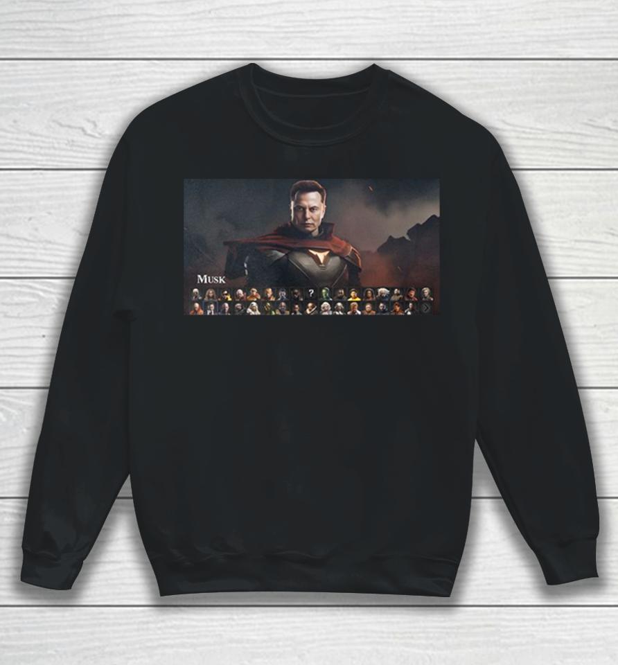 This Celebrity Mortal Kombat 1 Concept With Elon Musk Sweatshirt