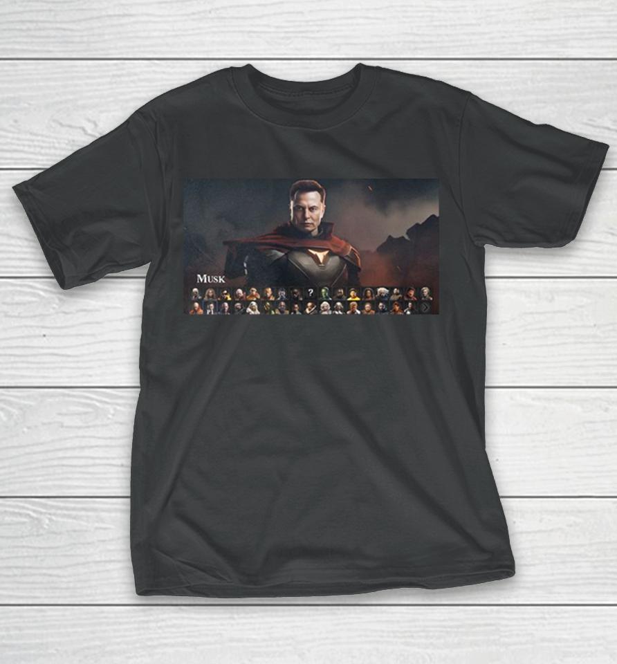 This Celebrity Mortal Kombat 1 Concept With Elon Musk T-Shirt