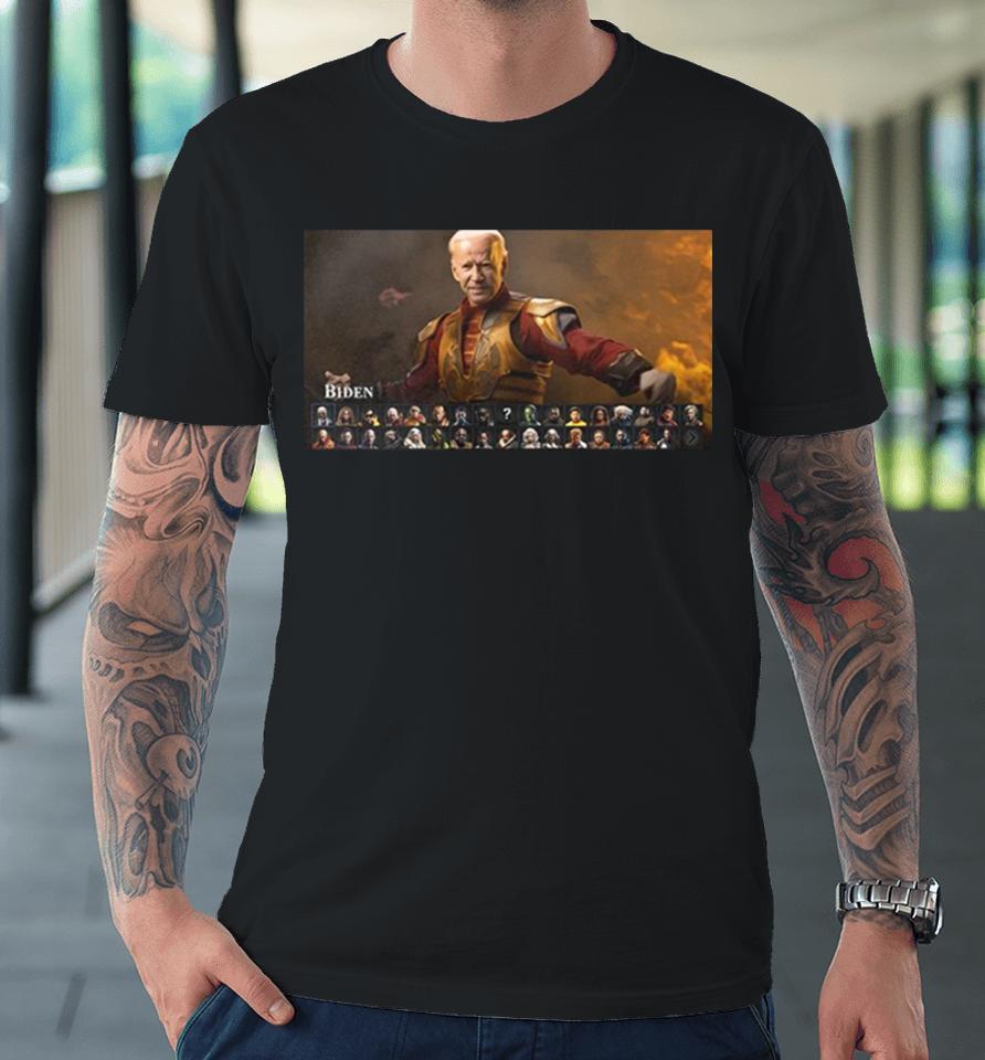 This Celebrity Mortal Kombat 1 Concept With Joe Biden Premium T-Shirt