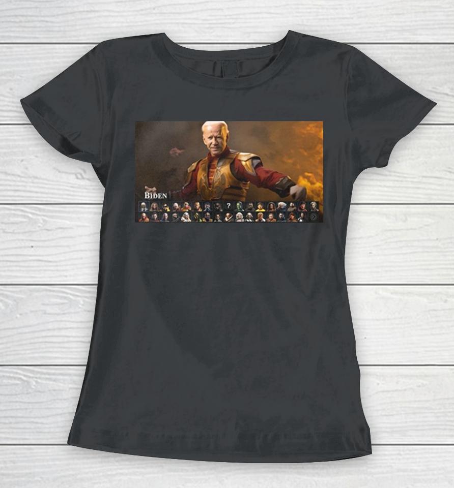 This Celebrity Mortal Kombat 1 Concept With Joe Biden Women T-Shirt