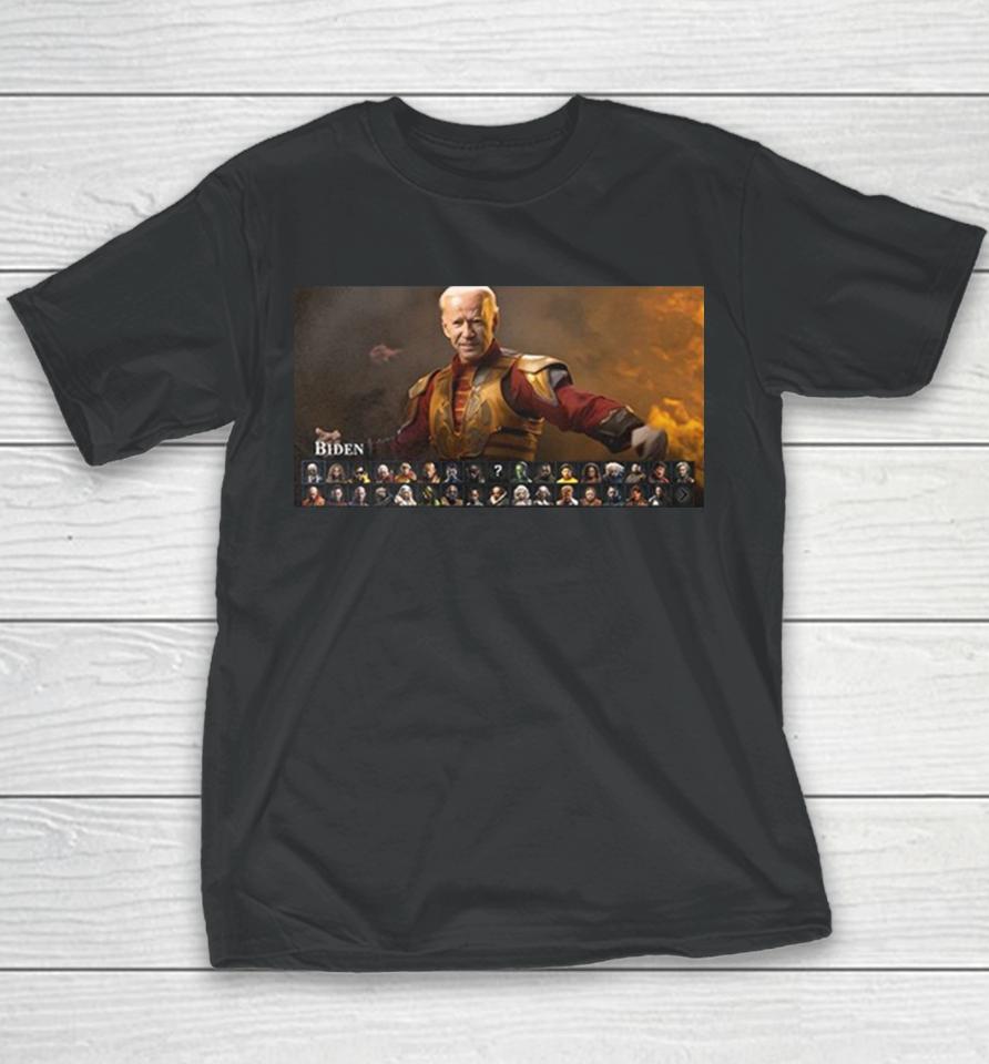 This Celebrity Mortal Kombat 1 Concept With Joe Biden Youth T-Shirt