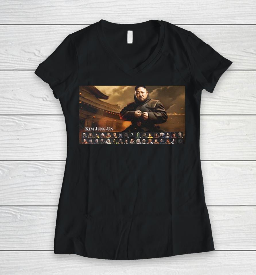 This Celebrity Mortal Kombat 1 Concept With Kim Jong Un Women V-Neck T-Shirt