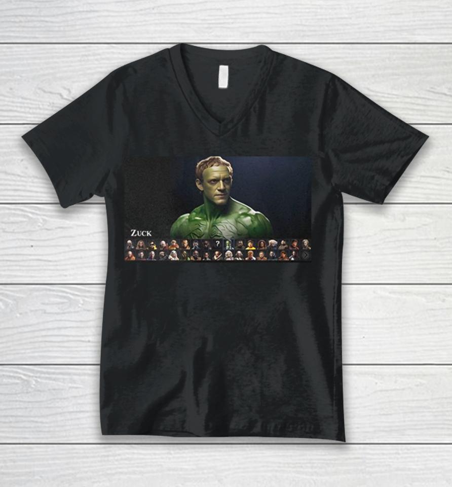 This Celebrity Mortal Kombat 1 Concept With Mark Zuckerberg Unisex V-Neck T-Shirt