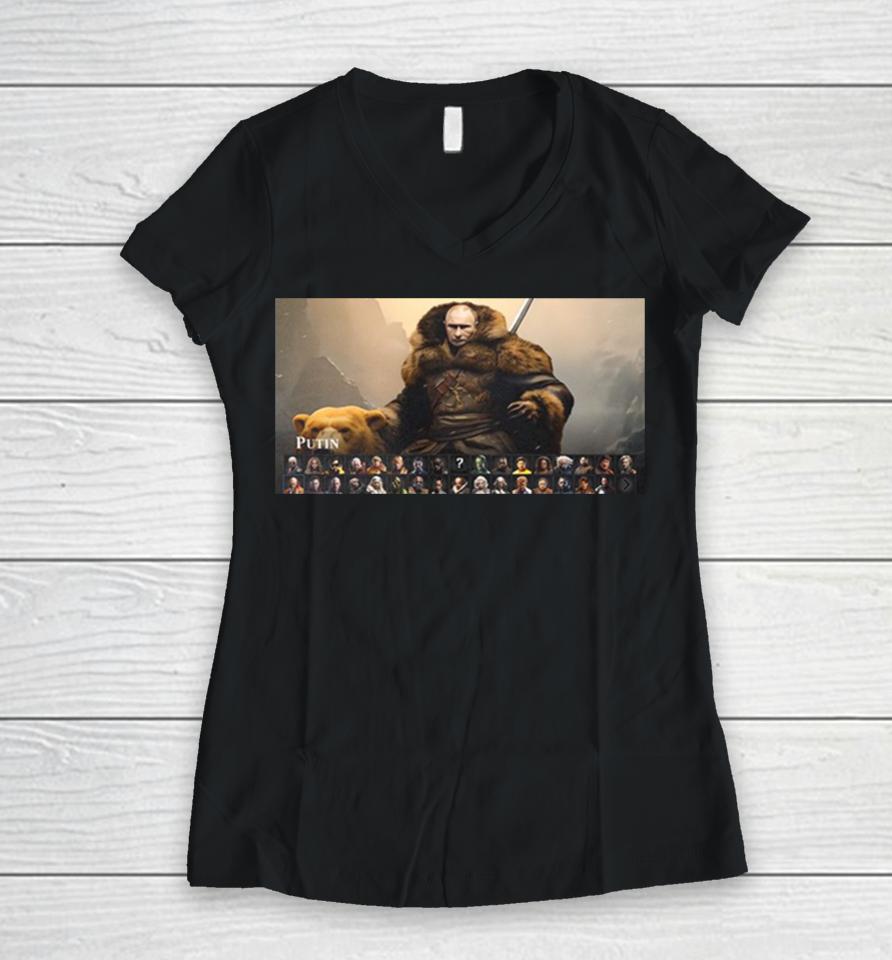 This Celebrity Mortal Kombat 1 Concept With Vladymir Putin Women V-Neck T-Shirt