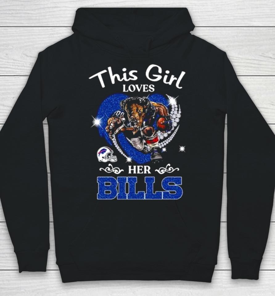 This Girl Loves Her Buffalo Bills Mascot Diamond Heart Hoodie