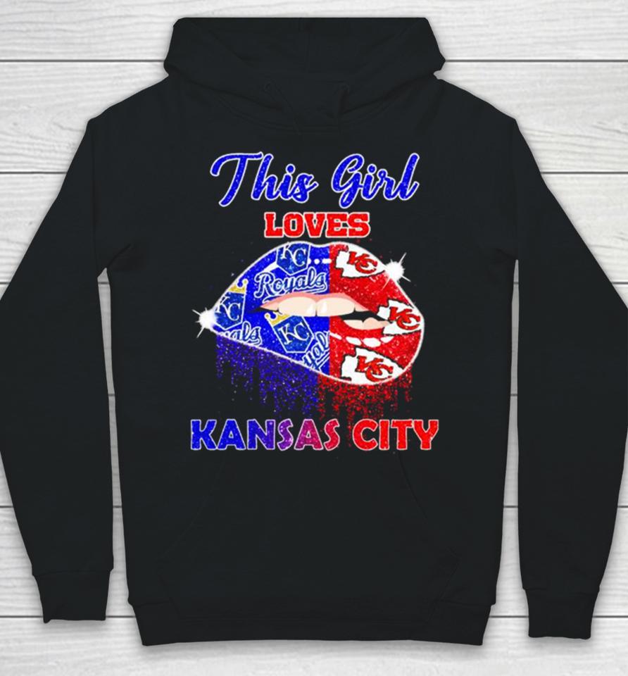 This Girl Loves Her Kansas City Chiefs And Kansas City Royals Lips Diamonds Hoodie