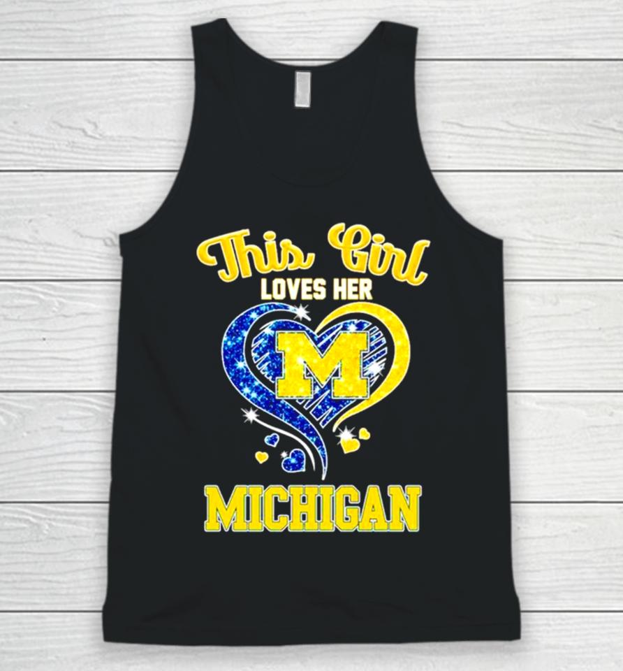 This Girl Loves Her Michigan Wolverines Heart Unisex Tank Top