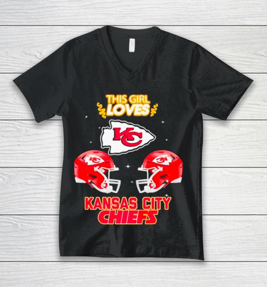 This Girl Loves Kansas City Chiefs Unisex V-Neck T-Shirt