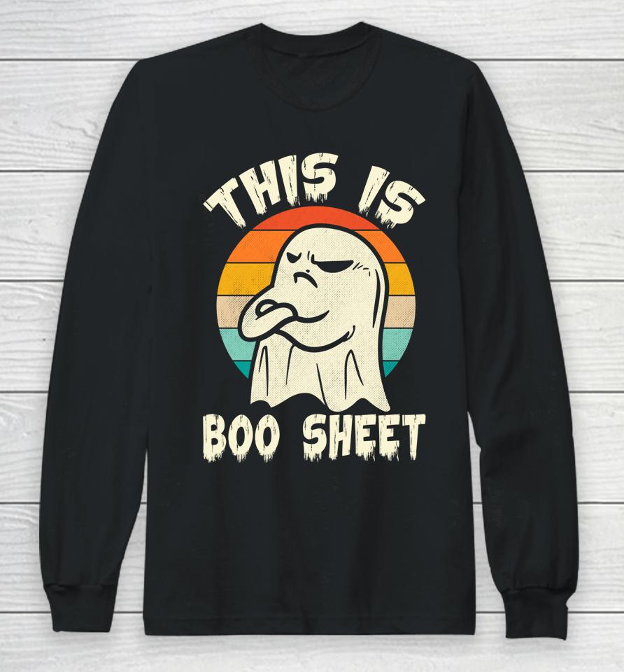 This Is Boo Sheet Ghost Retro Halloween Costume Long Sleeve T-Shirt