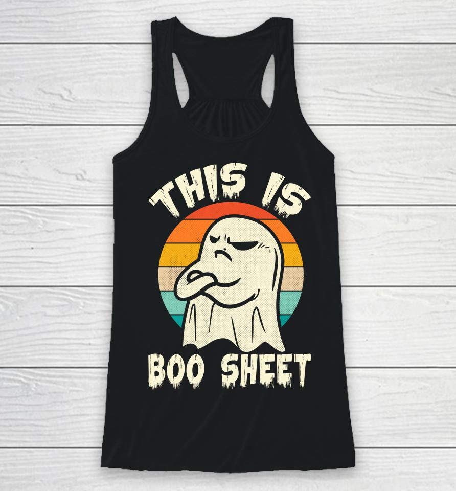 This Is Boo Sheet Ghost Retro Halloween Costume Racerback Tank