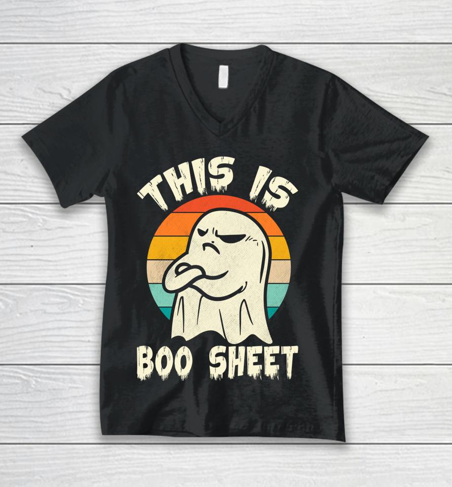 This Is Boo Sheet Ghost Retro Halloween Costume Unisex V-Neck T-Shirt