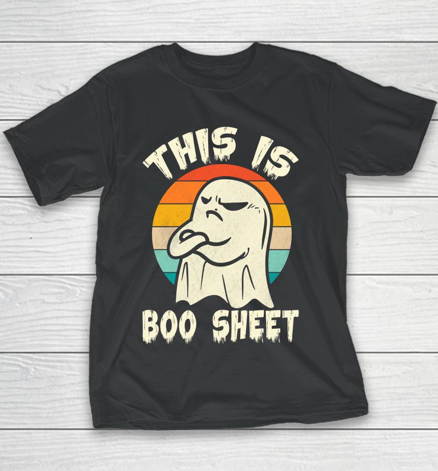 This Is Boo Sheet Ghost Retro Halloween Costume Youth T-Shirt