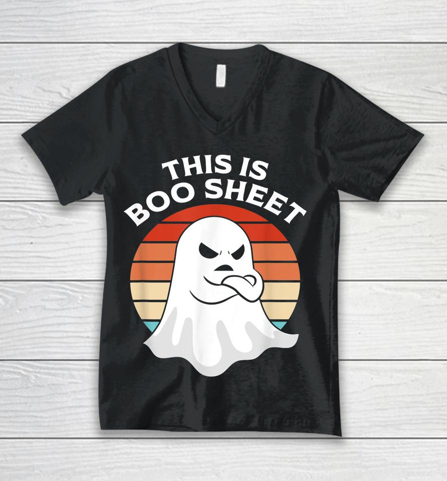 This Is Boo Sheet Ghost Retro Halloween Costume Unisex V-Neck T-Shirt