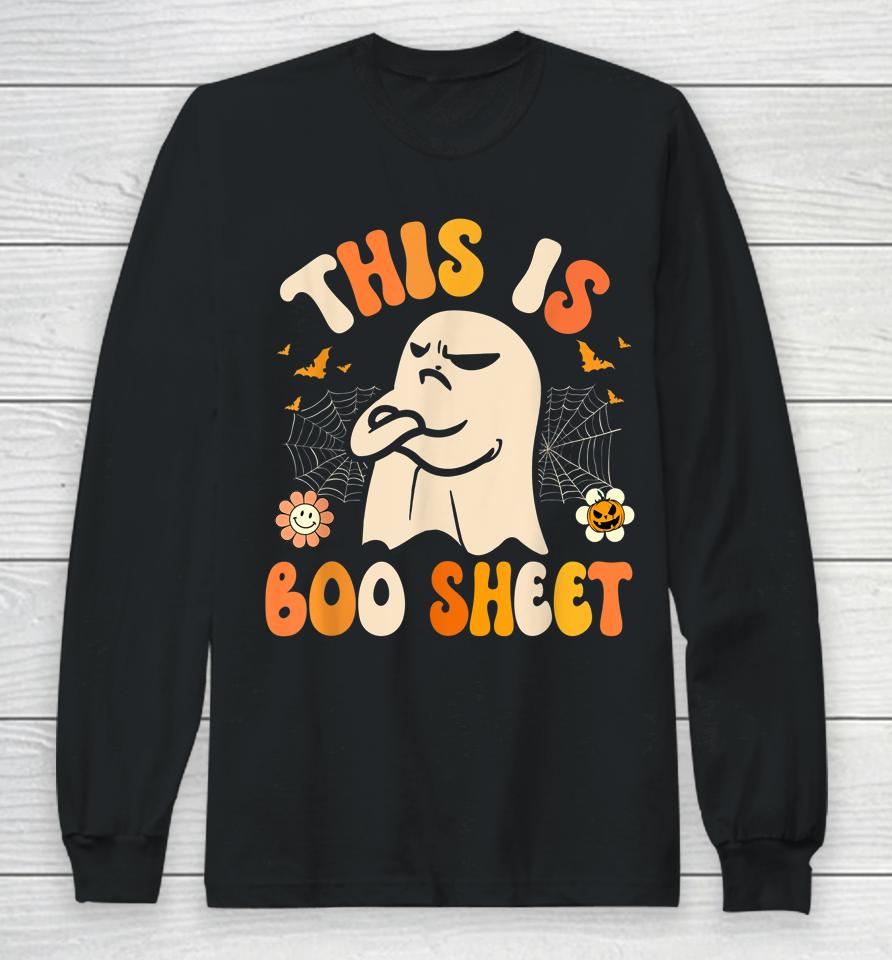 This Is Boo Sheet Ghost Retro Halloween Long Sleeve T-Shirt