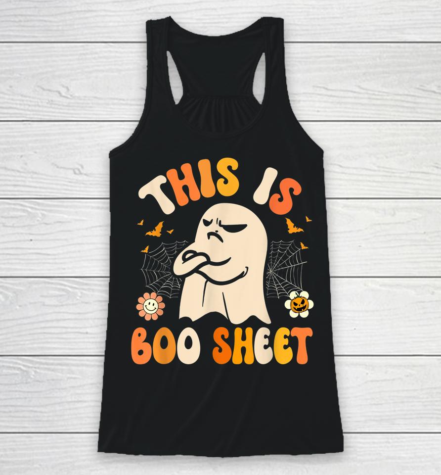 This Is Boo Sheet Ghost Retro Halloween Racerback Tank