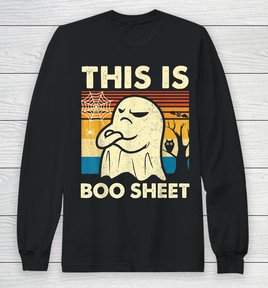 This Is Boo Sheet Ghost Retro Halloween Long Sleeve T-Shirt