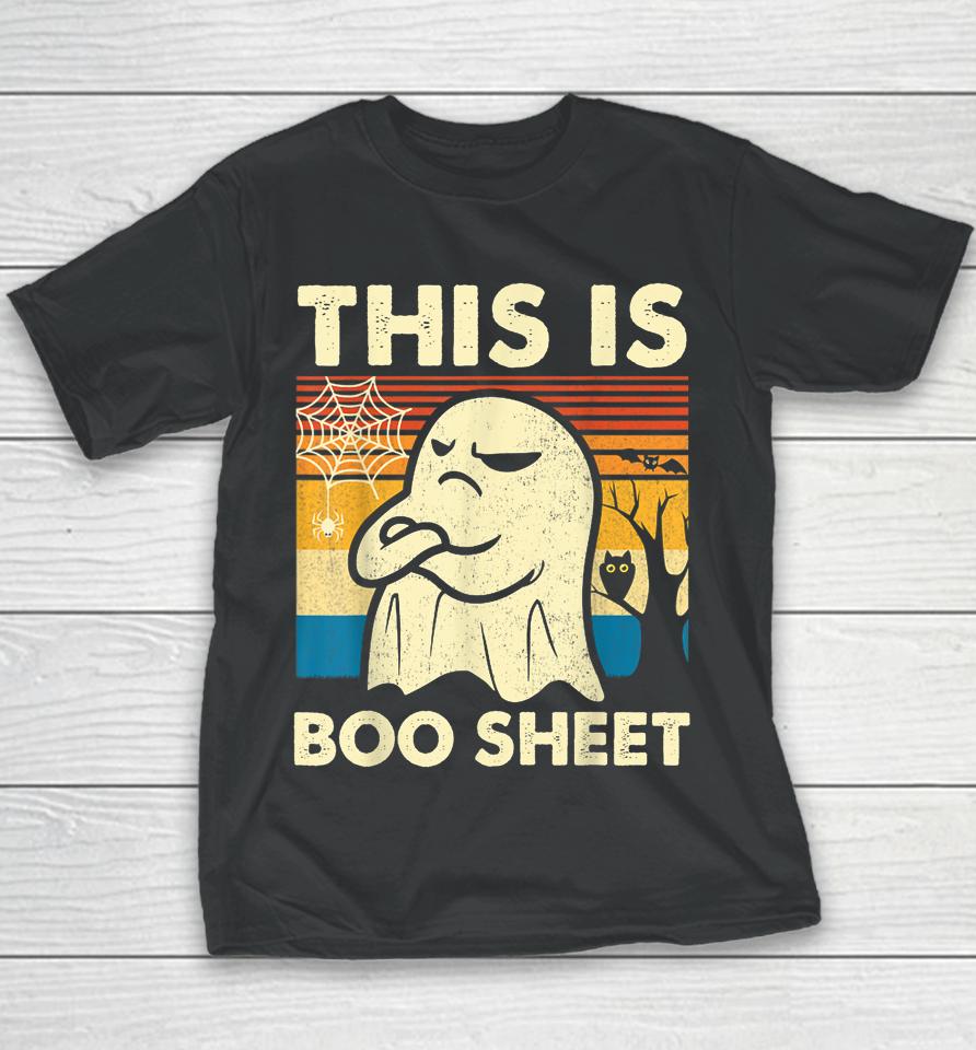 This Is Boo Sheet Ghost Retro Halloween Youth T-Shirt