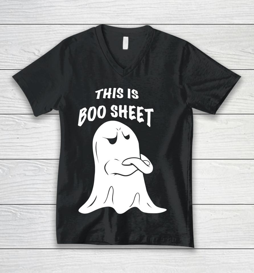 This Is Boo Sheet Halloween Ghost Costume Unisex V-Neck T-Shirt