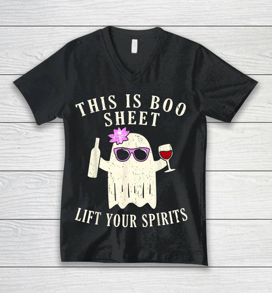 This Is Boo Sheet Lift Your Spirits Unisex V-Neck T-Shirt